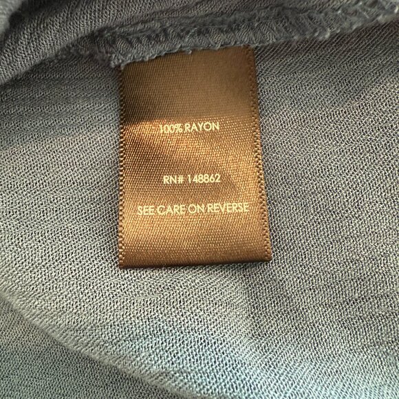 Torrid Crinkle Gauze Peasant Top Blouse Size 3X Blue Long Sleeve Button Front Up - Picture 7 of 7